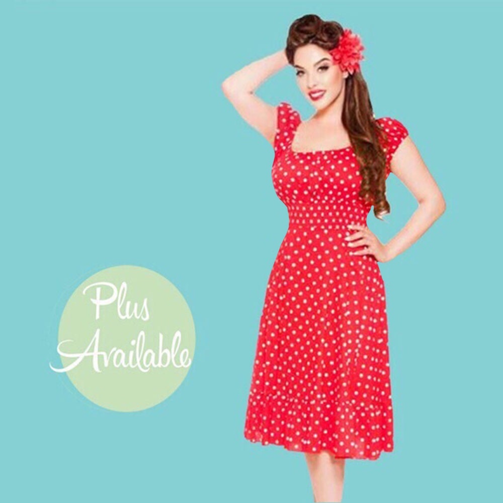 ❌SOLD OUT❌🌺K&H 1940s Polka Dot Dress - Picture 3 of 7